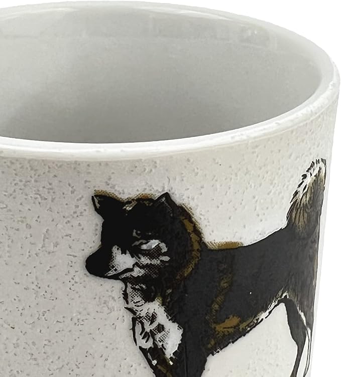 Japanese Tea Cup - Pottery 9 fl oz, Yunomi Mug, Sushi Made in Japan (C3-27 Japanese Dog)
