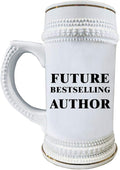 Author Assistant Trainee Intern Funny Cute Gag Gifts - Beer Stein Mug 22oz Ceramic Drinkware - Journalist Grad Student Writing Literature Book Writer - Future Bestselling