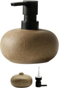 Ceramic Soap Dispenser, Vintage Brown Stone Soap Dispenser for Bathroom Countertop or Kitchen, Designed for Hand Soap, Shampoo, or Conditioner (300ml/10oz)