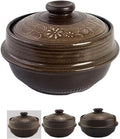 Korean Pot [Inlaid][20oz, 600ml] MUD GLAZE Earthenware Ttukbaegi, Ceramic Clay Cooking Pot Casserole, Heat Resistant Earthen Bowl, Stone Bowl Stockpot Soup Cookware, Pottery Bowl