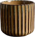 Vinitage Ceramic Mug, Japanese Tea Cup 6oz Striped Cup No Handle Drinking Cup for Latte Milk Water Beverage Juice Microwave and Dishwasher Safe, Kiln Transformation Cup (Brown)