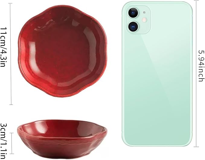 Ceramic Ring Dish Flower Jewelry Holder Dish Cute Jewelry Dish Tray Trinket Dish Small Decorative Tray Key Bowl Room Decor Aesthetic for Mom Best Friend Sister (red)
