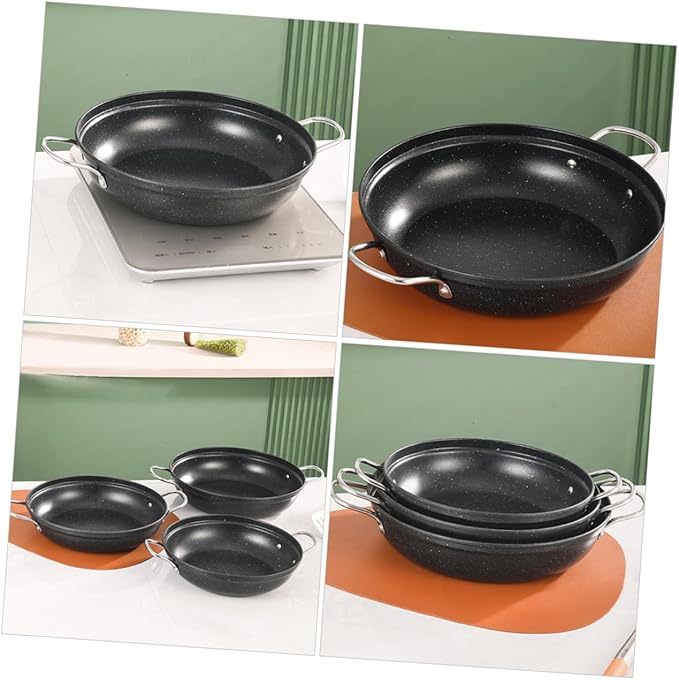 Stainless Steel Stock Pot Korean Stone Pot Medical Stone Double Handle Heat Evenly Kitchen