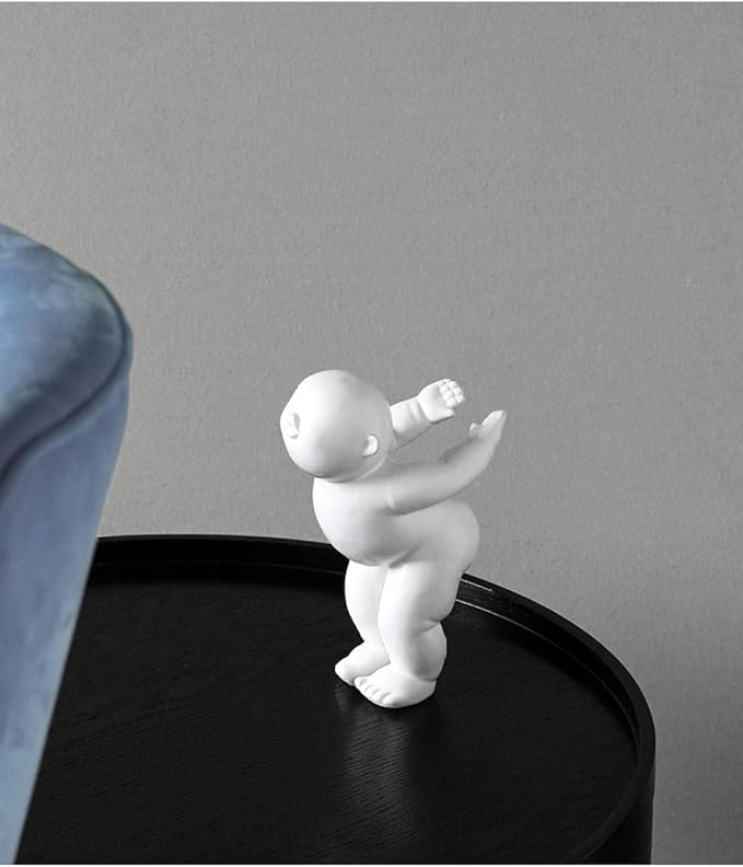 Handmade Sculptures Sculptures Ceramic Abstract Figure Fat Man Decoration New Chinese Creative Living Room Wine Cabinet Decoration-Length 14.5Cm Wide 9.5Cm High 22.5Cm