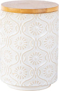 TEATALK Ceramic Canister with Airtight Lid, Perfect for Coffee, Sugar, Tea Storage, 23 Fl Oz, White