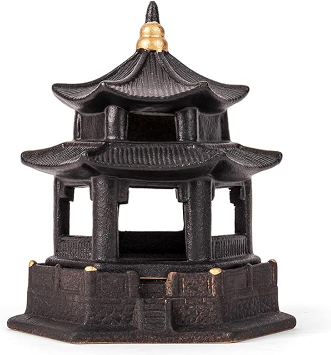 Mini Pagoda Lantern Stand - Asian Garden Decor - Japanese Decor Incense Burner - Zen Garden Sculptures & Statues - Tabletop Pagoda Lantern Decor - Candle Holder - Feng Shui Yard Art - Oriental Decor