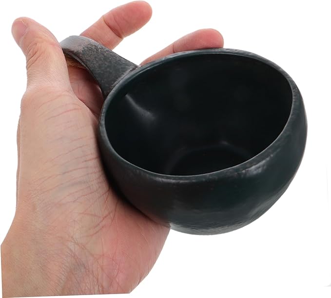 Japanese Porcelain Soup Bowl Set with Handle Ceramic Snack Bowl for Outdoor Dining Camping and Casual Gatherings