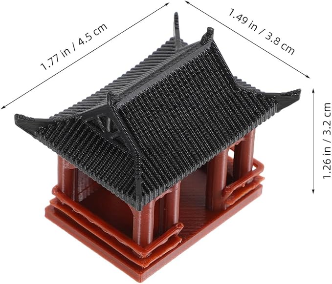 PRETYZOOM Miniature Pavilion Ornament Asian Style Pagoda Sculpture for Bonsai Gardens Tabletop Decor Zen Garden Accessories for Fish Tanks and Miniature Landscapes