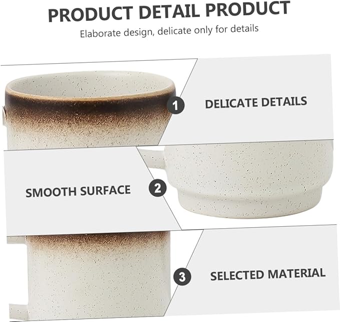 Ciieeo Ceramic Vintage Mug Set 16oz Decorative Water Drinking Cup Handle for Tea Coffee and Milk Elegant European Style for Home and Office Use