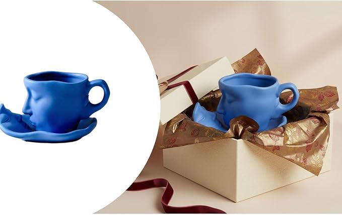 Artistic Ceramic Coffee Mug with Sculptural Face Design for Home Decor and Gift Giving