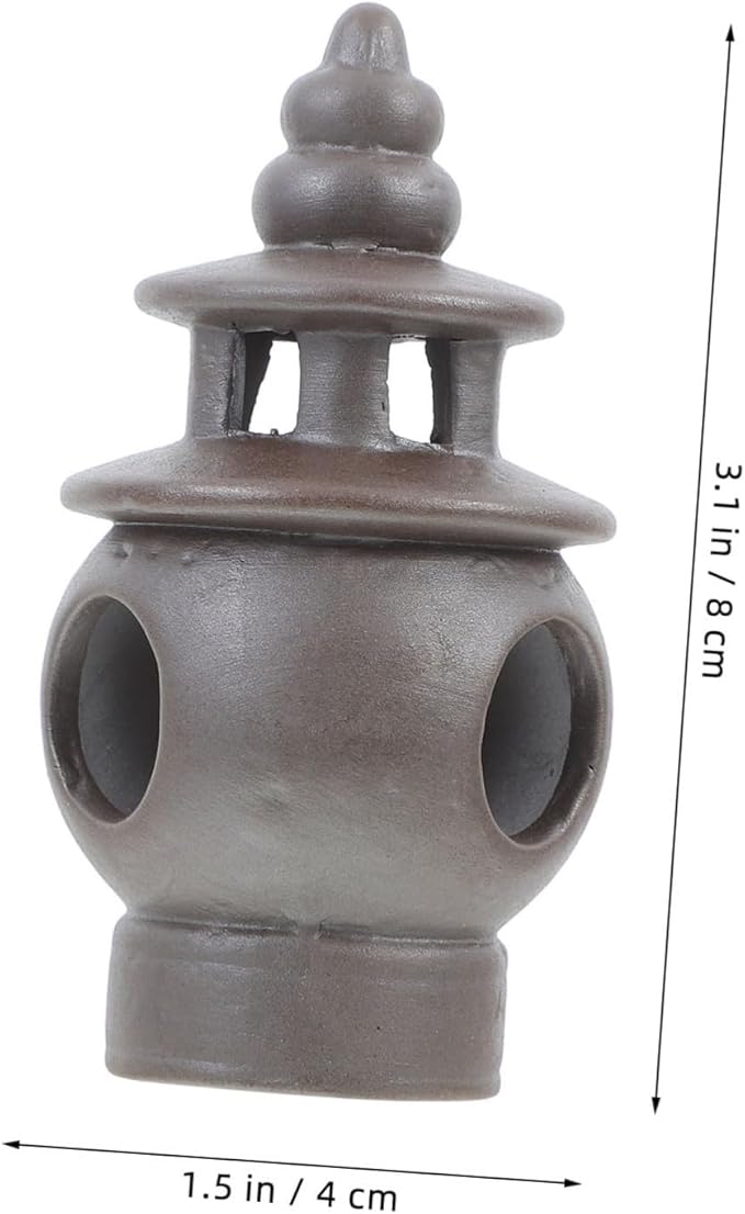 Pagoda Statue Ceramic Garden Landscape Sculpture Intricate Zen-Inspired Pavilion Figurine for Aquarium Terrarium Outdoor Decor Elegant Asian Micro Garden Ornament