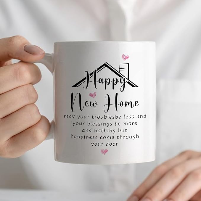 House Warming Gifts New Home Mug, Happy New Home Coffee Cup Ceramic, Housewarming Gifts for Women Men Ceramic Coffee Tea Mug 11 oz