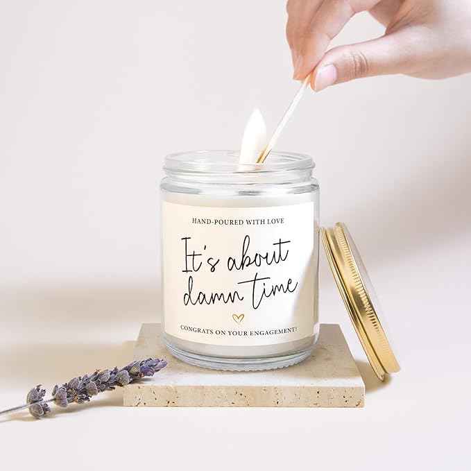 Engagement Gifts for Couples 2026, Bride and Groom, Gift for Newly Engaged Couples, Engagement Gifts for Women, Her, Friend, Best Engaged Wedding Gift for Mr & Mrs - Lavender Scented Candles (7oz)