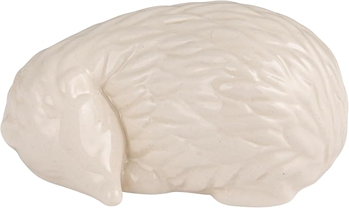 Creative Co-Op Stoneware Figurine Hedgehogs Accent Decor, Set of 6 Pieces, White