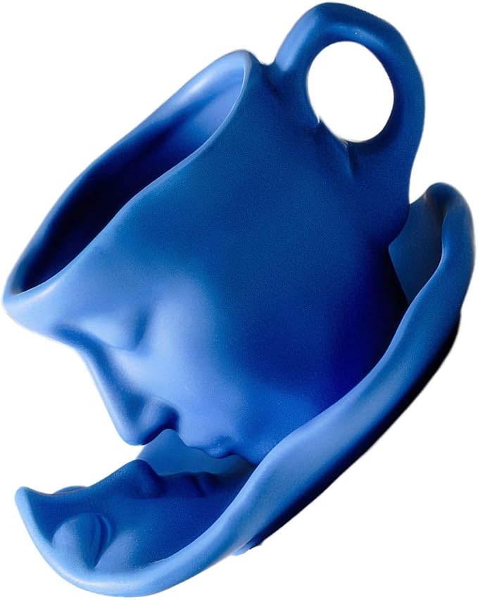 Artistic Ceramic Coffee Mug with Sculptural Face Design for Home Decor and Gift Giving