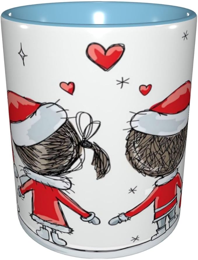 Poppy Flower,Funny Novelty Ceramic Coffee Cups With Handle,Watercolors Design of Poppy Tea Cup for Office and Home, 11 Oz,Dishwasher Microwave Safe (Sky blue)