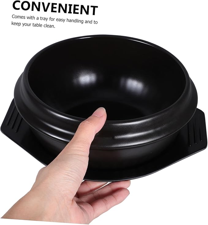 57.2oz Ceramic Korean Stone Pot Soup Cooking Bibimbap Stew Bowl Direct Gas Stove Use