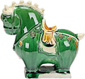 Retro Sculpture Ceramic Horse Sculpture Desktop Ornament Asian Feng Shui Art Collectible Green