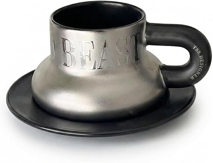 Novelties Coffee Mugs，Ceramic Coffee Cup and Saucer ，Funny Coffee Cups，Christmas Gift ，Birthday Gifts for Women