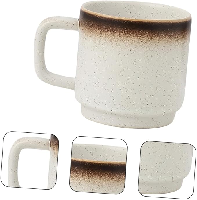 Ciieeo Ceramic Vintage Mug Set 16oz Decorative Water Drinking Cup Handle for Tea Coffee and Milk Elegant European Style for Home and Office Use