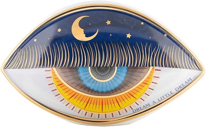 KARMA AND LUCK Evil Eye Heart Ceramic Statue – A Handmade Symbol of Love and Protection (Size: 20 x 12 x 13.5 cm) Crafted in Southeast Asia (Nocturnal Peace)