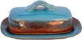 ALWAYS AZUL POTTERY 7.5 Inch by 4 Inch Butter Dish in Indian Summer Glaze - Handmade Pottery - Decorative Stoneware Butter Dish Dispenser - Countertop Covered Butter Storage Container