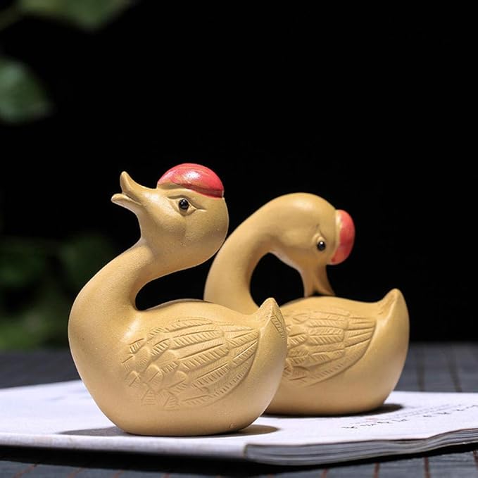 Sculpture Appreciation Bust Ornaments Statues Sculptures Purple Clay Swan Handmade Sculpture Animal Tea Pet Decoration Home Decoration Accessories Ceramic Crafts Decorative