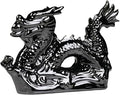 Home Decoration Sculpture Ceramic Zodiac Dragon Sculpture Asian Feng Shui Ornaments Symbolize Power and Nobility Black