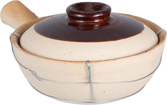 Earthenware Clay Pot 0.5l with Lid Korean Stone Pot for Bibimbap Rice Cooking Home Dinner Casserole