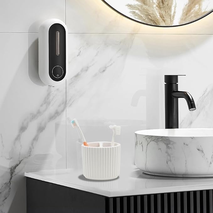 Oval-Shape Ceramic Toothbrush Holder Bathroom Supplies Organizer Accessory (4.4x2.3in White)