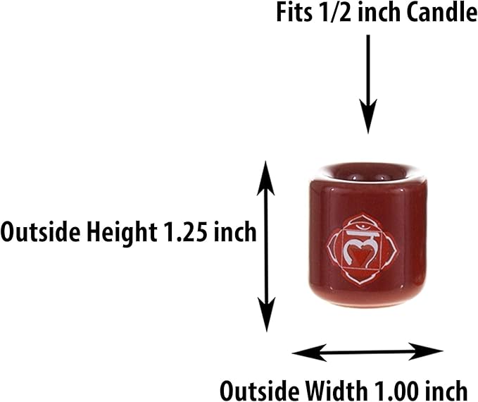 Mega Candles 7 pcs Ceramic 1/2 Inch Diameter Chakra Chime Ritual Spirtual Energy Spell Candle Holders - Assorted Colors