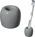 Urbanstrive Ceramic Toothbrush Holders for Bathrooms, Sleek Tooth Brush Holder Toothbrush Stand Tooth Brushing Holder, Portable Bathroom Accessories Organizer, Grey, 1 Pack