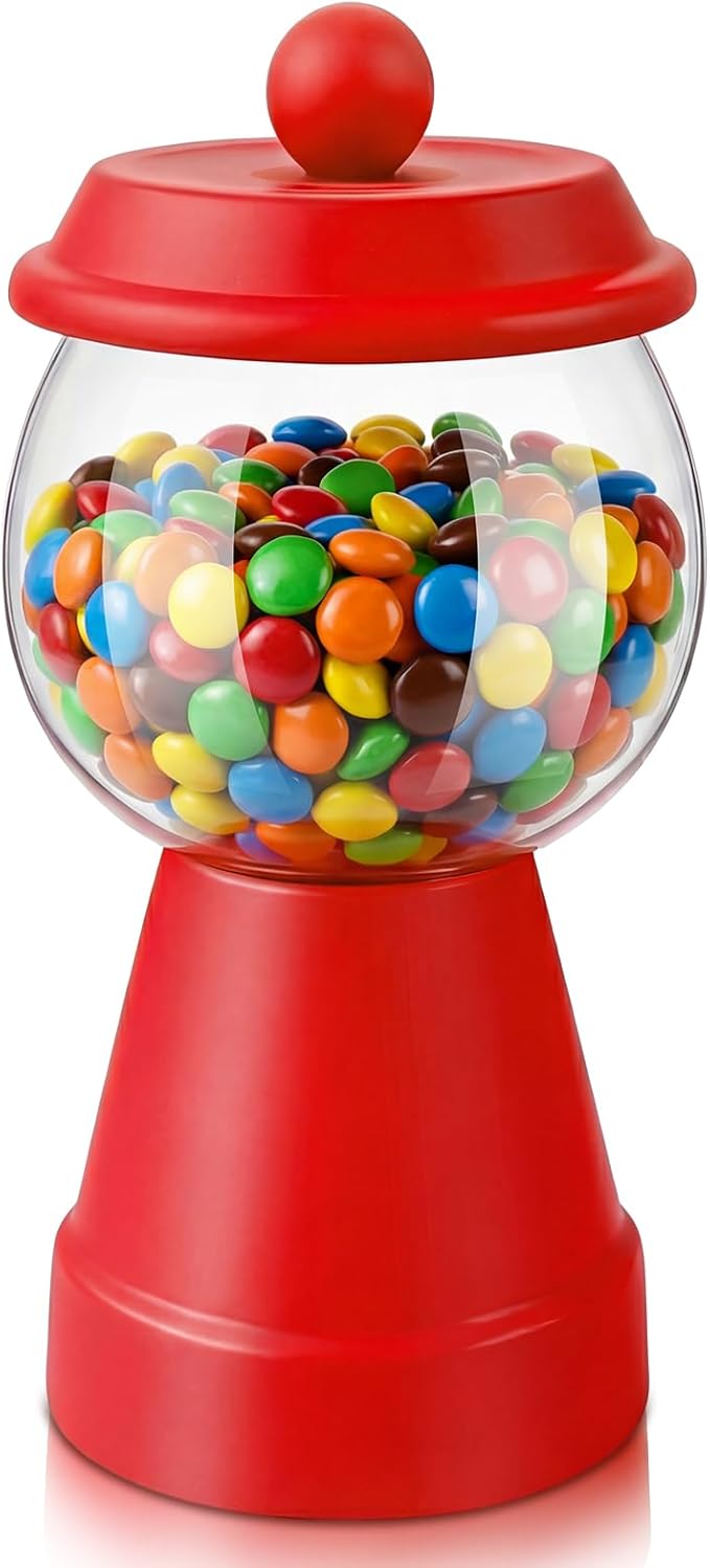 Thyle 27 oz Plastic Candy Jar with Lid Ceramic Candy Jar Food Storage Container for Easter Wedding Party Centerpieces DIY Gifts Game Table Ornament Holder Treats(Red)
