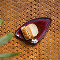 Western Eiderdown Presents Crimson Triangular' Hand Glazed Studio Pottery Ceramic Snacks Starters Serving Platter #Aport-164