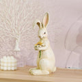 Newman House Studio Easter-Decorations - Spring Bunny Decor - Table Centerpiece - Spring Figurines - Indoor Bunny Statues with Flower Farmhouse Office Room Decor for Table 5 * 4.25 * 11.75 inch