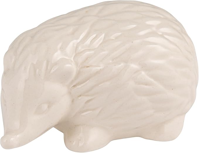 Creative Co-Op Stoneware Figurine Hedgehogs Accent Decor, Set of 6 Pieces, White