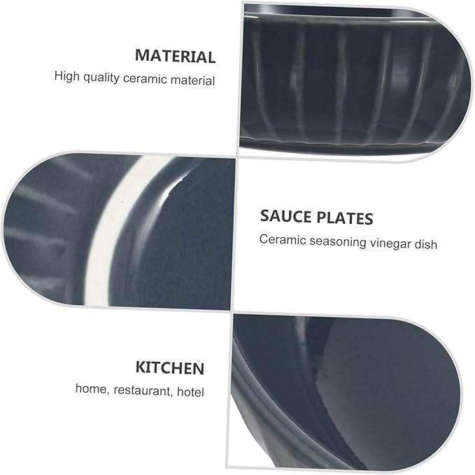 2 Pack Ceramic Sauce Dishes Condiment Bowls Lids Sauce Trays for Home/restaurant