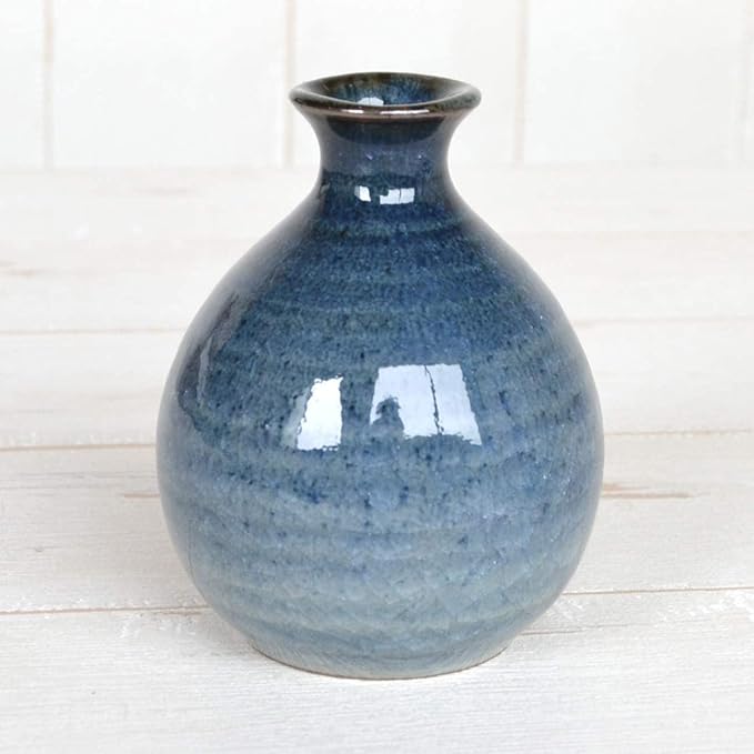 有田焼やきもの市場 Sake set 3 pcs made in Japan ceramic Arita ware 1 pc Tokkuri bottle and 2 pcs Cups AI Blue