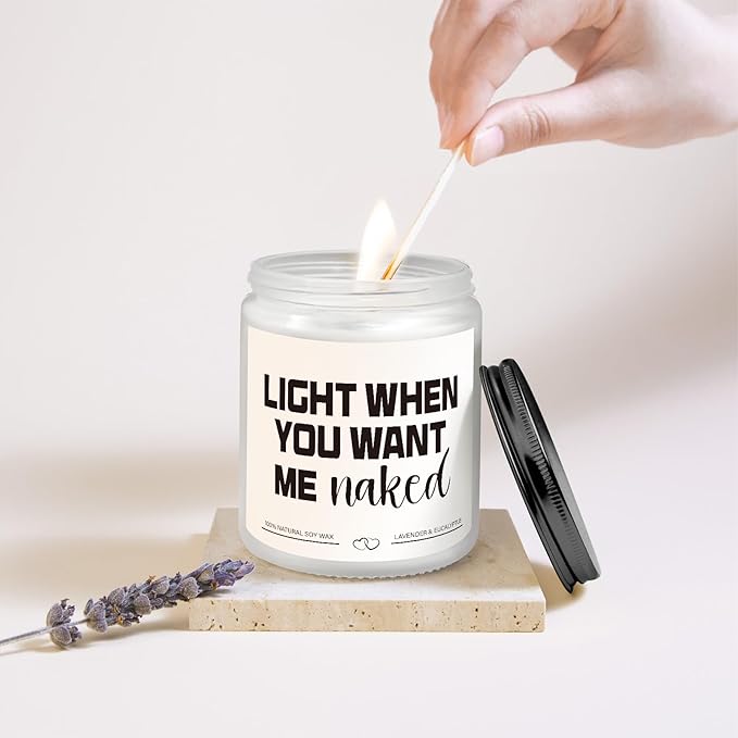 Gifts for Boyfriend Husband Him Men Couples Anniversary- Funny Romantic Valentines Day Presents for Men Husband Couple - Handmade Lavender Scented Candle (7oz)