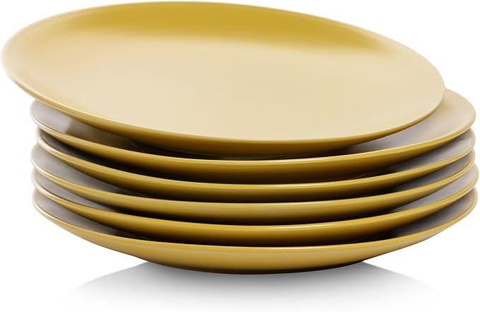 10 Strawberry Street Wazee Matte Coupe Dinnerware, Salad Plate, Yellow, Set of 6