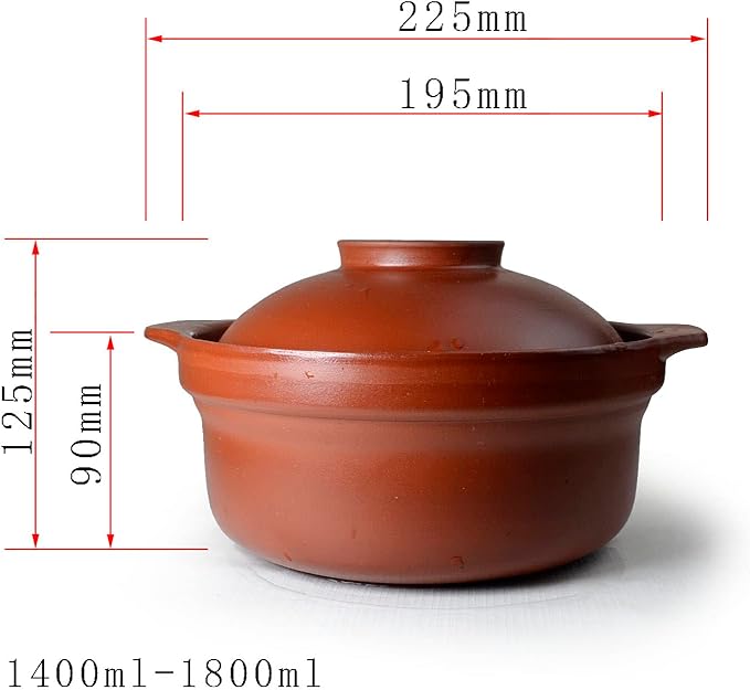 Shaguo Bowl Casserole Pot Clay Stone for Cooking Dolsot Bibimbap Soup Exclusive Range Unglazed Earthen (clay lid)
