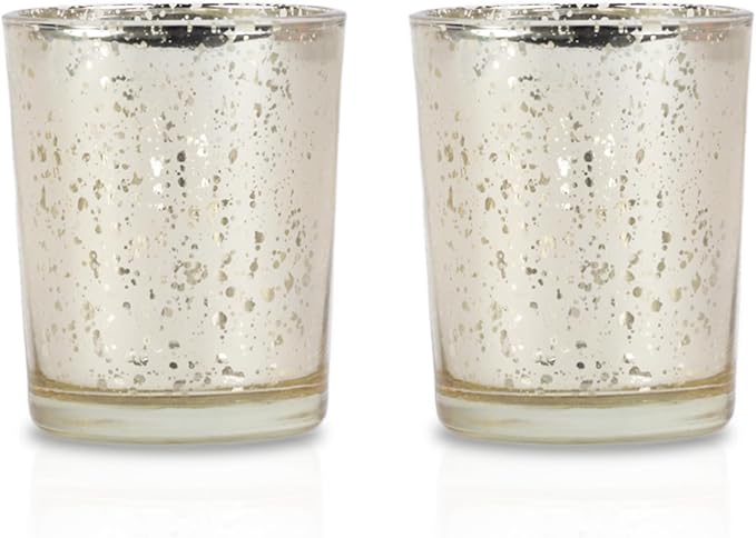 Li'Shay Gold Spot Plated Glass Candle Holder for Votive - Set of 2