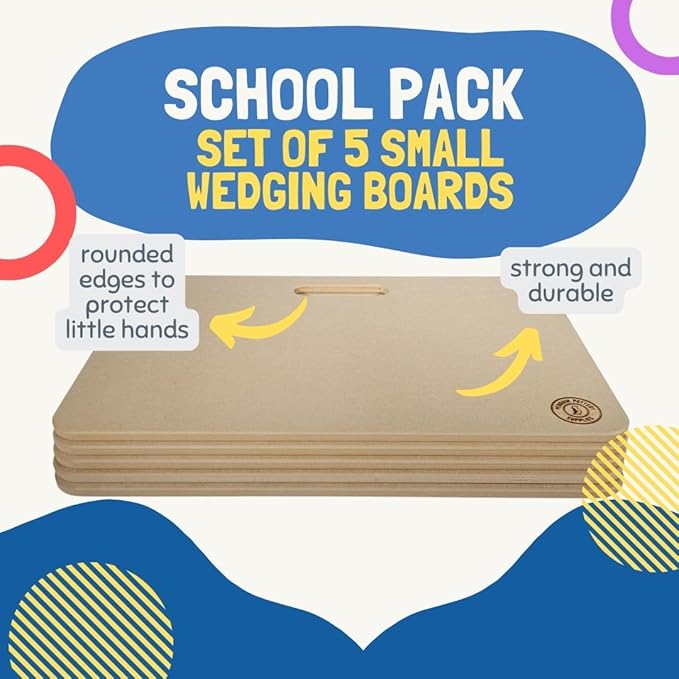 Penguin Pottery School & Studio Pack - Specialty Premium Portable Clay Wedging Board with Built-in Handle for Pottery - For Crafts Arts Ceramics Pottery Tools, Small (Set of 5)