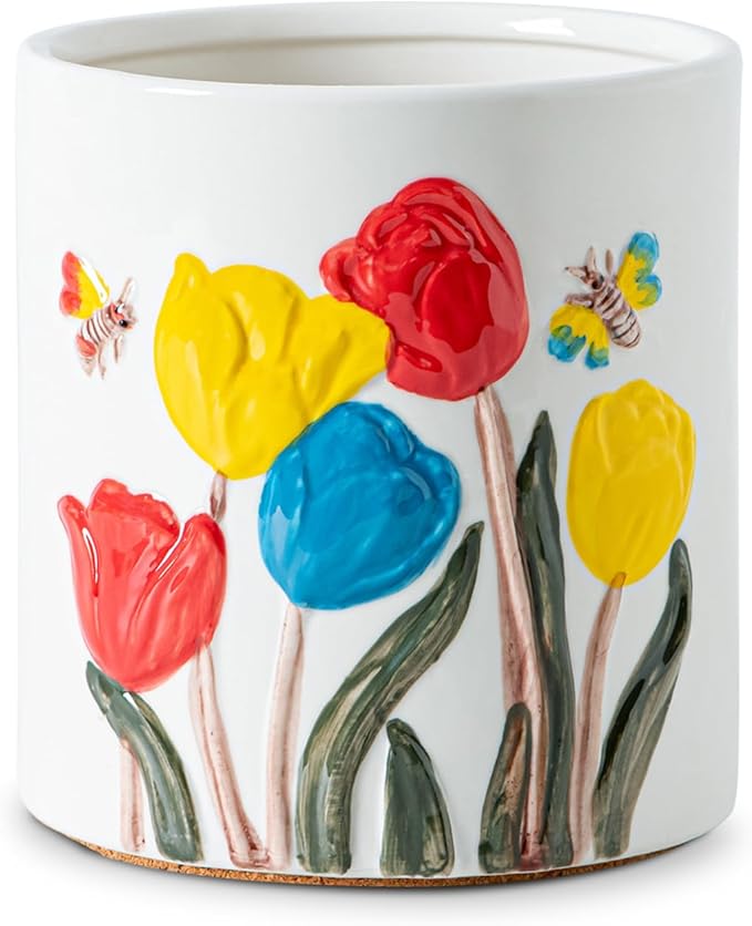 Tulip Ceramic Kitchen Utensil Holder White