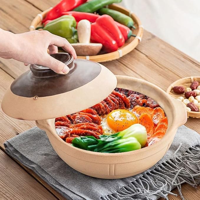 Large Ceramic Bowls, 1 Pc ceramic casserole boiling pot Porcelain Hot Pot Pot korean stone pot Oven enamelware cookware - Soup Pot induction ceramics -20.5X20.5X7CM(20.5X20.5X7CM)