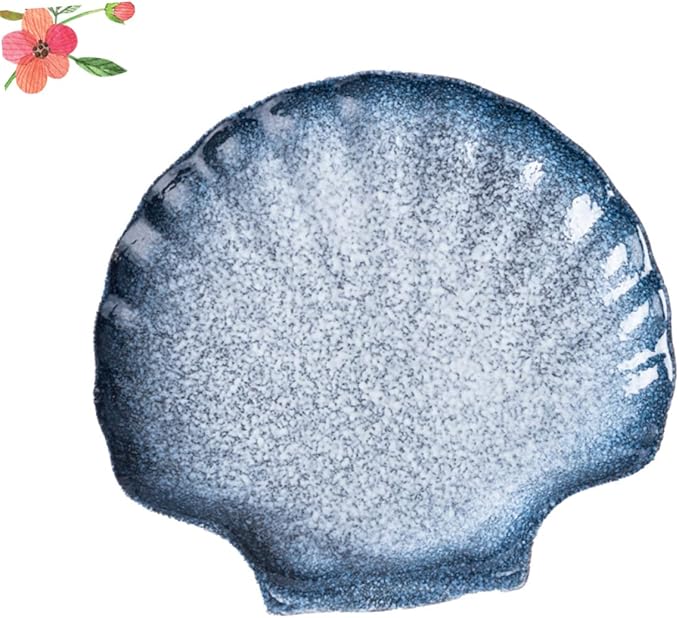 IMIKEYA Ceramic Plates for Shell Shape Dinner Plate Creative Porcelain for Salad Noodle Dish