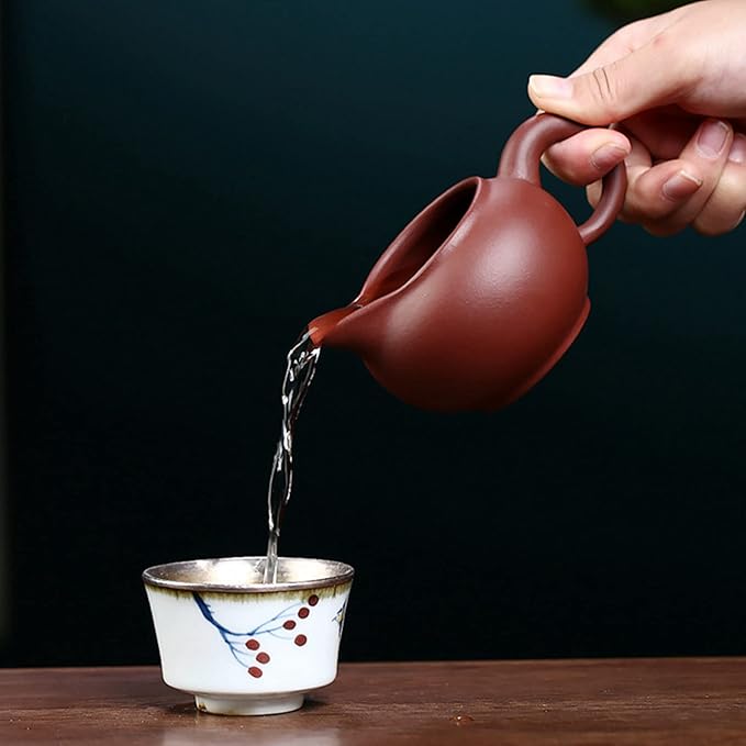 Gong Dao Bei, Purple Clay Pottery Cha Hai for Gong Fu Tea & Coffee or Cream Sharing Cup Milk Serving Pitcher Z-S-C-H2 (6.0 oz / 180 ml)