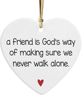 NGHYANA Christmas Tree Ornaments 2025 Heart Shaped Ceramic Ornament with Friendship Quote and Red Heart, Hanging Keepsake, 3.1 Inch
