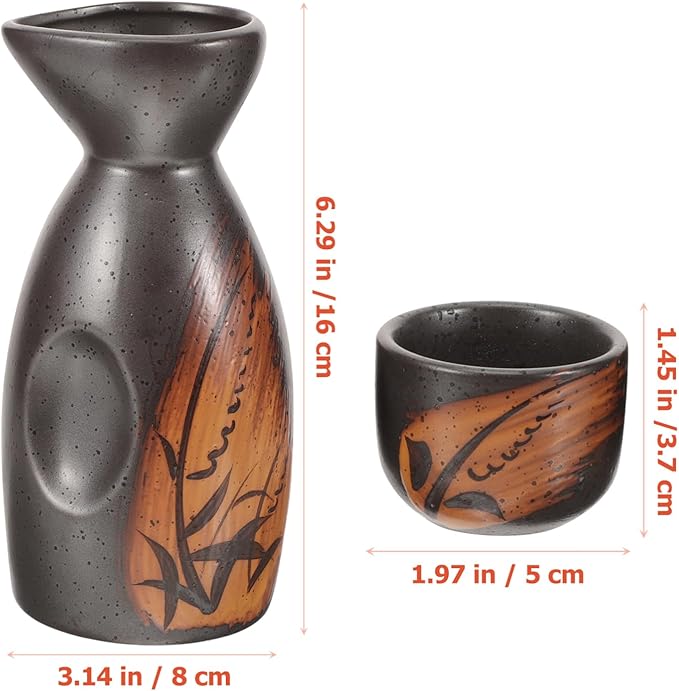 VALICLUD 1 Set Ceramic Sake Set Traditional Japanese Sake Kettle Cups Pottery Dishwasher for Home and Bar Entertaining for Pottery Lovers