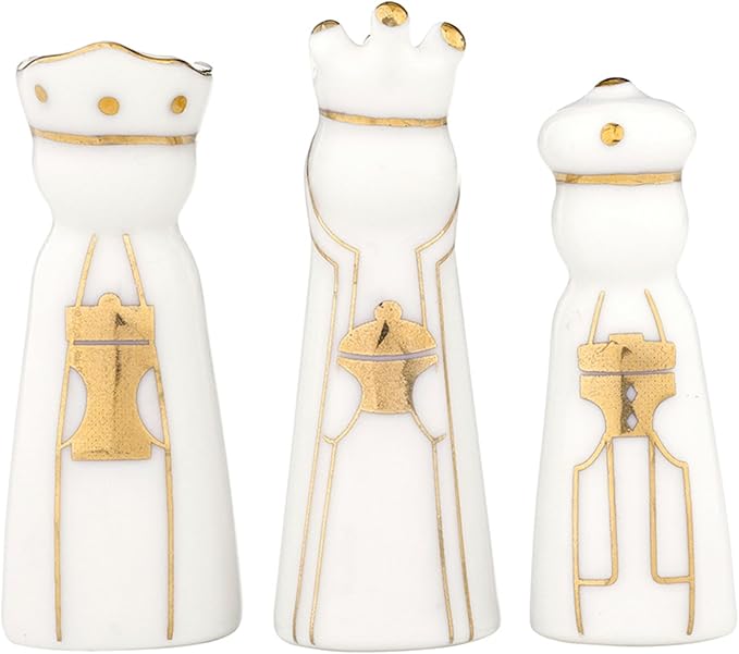 Santa Barbara Design Studio Christmas Figurines - Ceramic Holiday Figures in Keepsake Display Box, Set of 3, 3-Kings - Small